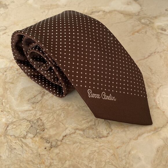 Vintage Pierre Cardin Polka Dot Silk Tie - Picture 7 of 7